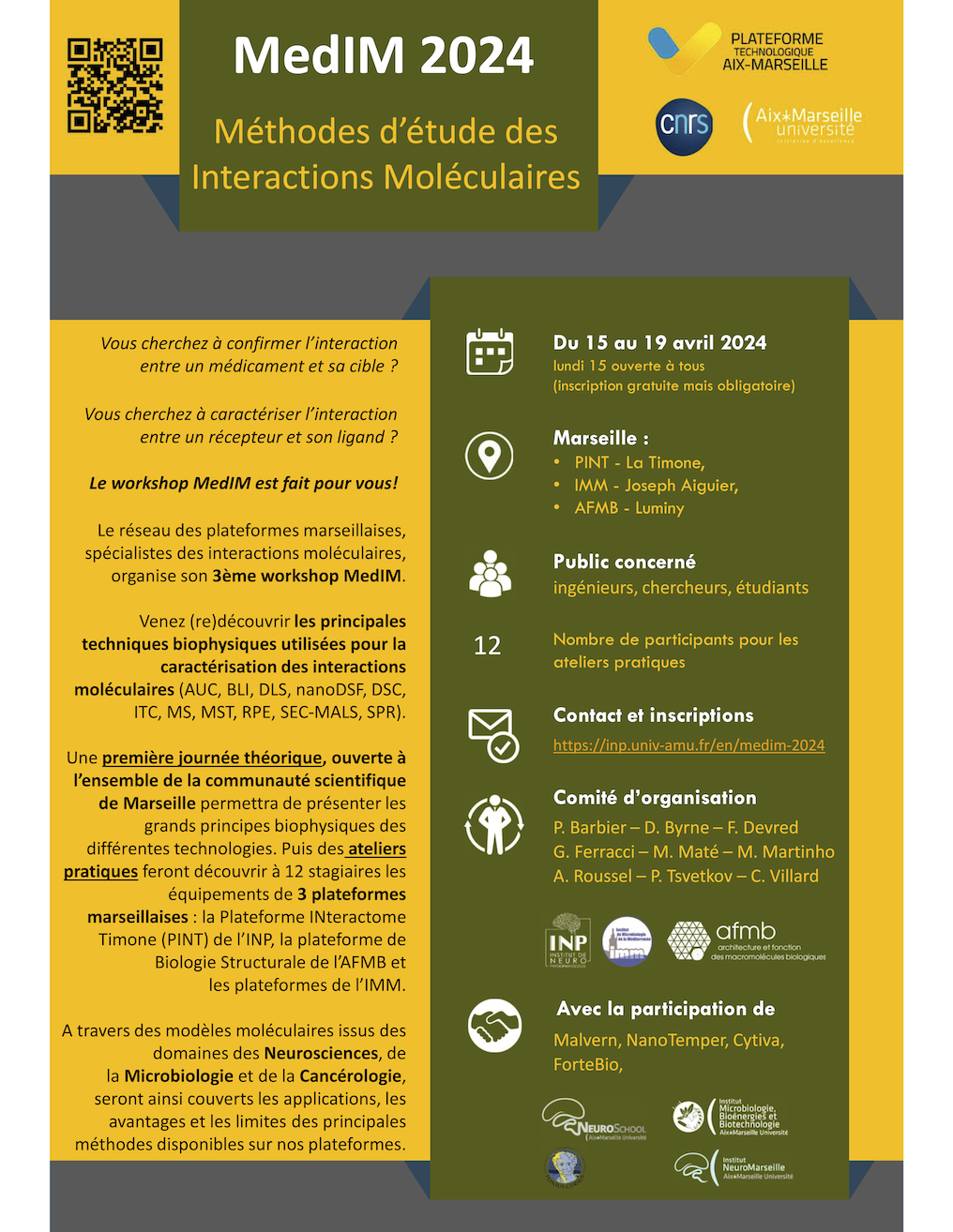 MedIM 2024 Méthodes d’étude des Interactions Moléculaires